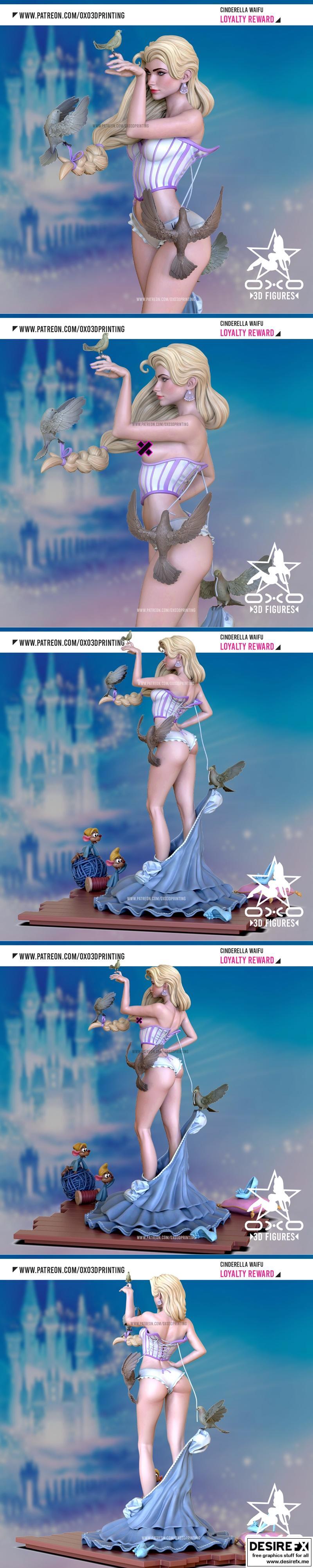 OXO3D - Cinderella - 卡通3D打印模型|OXO3D – Cinderella – 3D Print Model STL