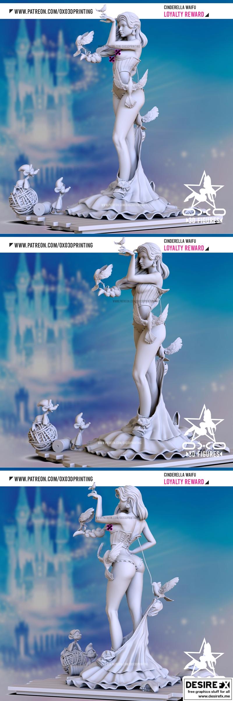 OXO3D - Cinderella - 卡通3D打印模型|OXO3D – Cinderella – 3D Print Model STL