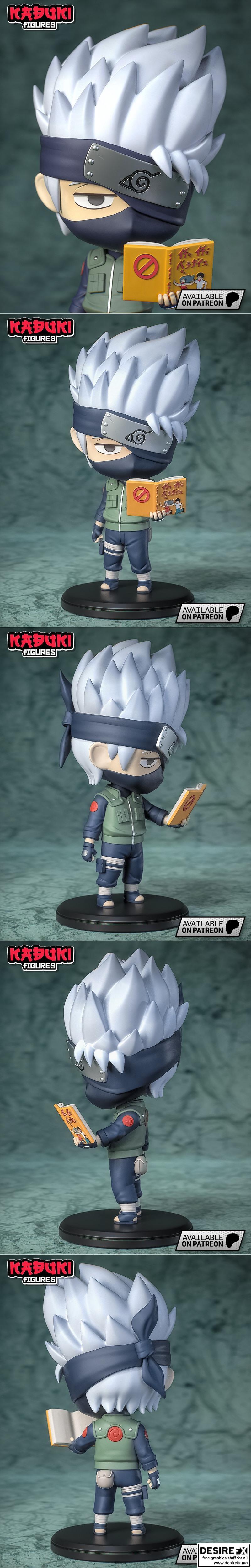 卡卡西手办级萌系3D打印模型|Kabuki Figures – Kakashi Chibi – 3D Print Model STL