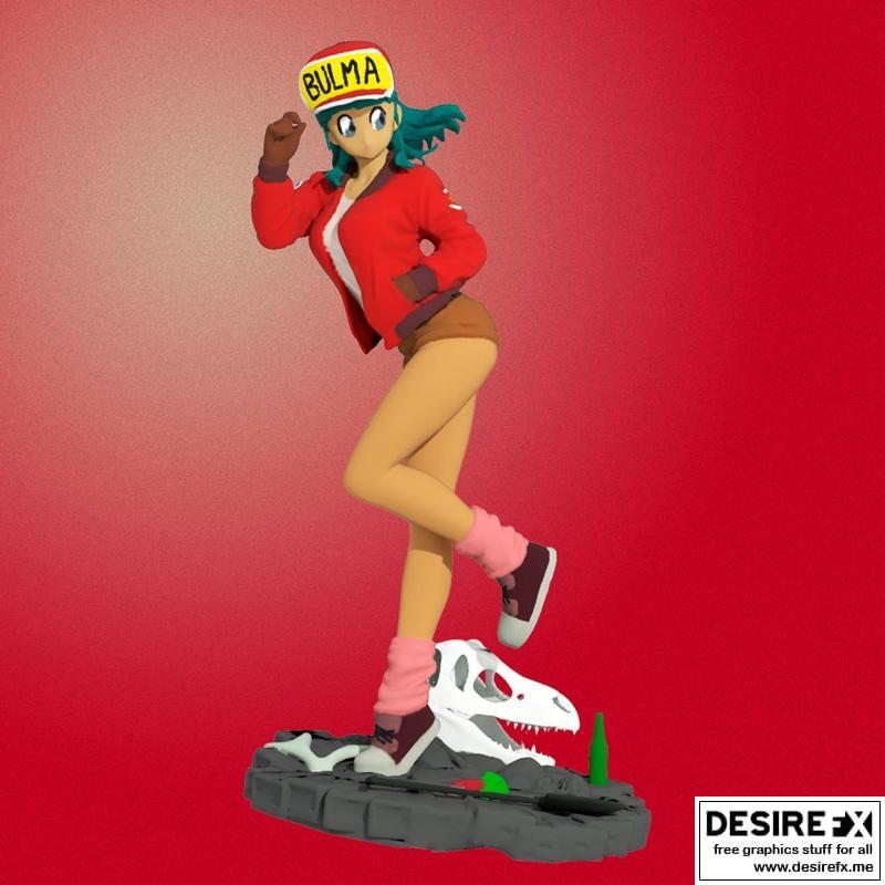 布玛 - 龙珠 - 3D打印模型|Bulma – Dragon ball (Scan) – 3D Print Model STL
