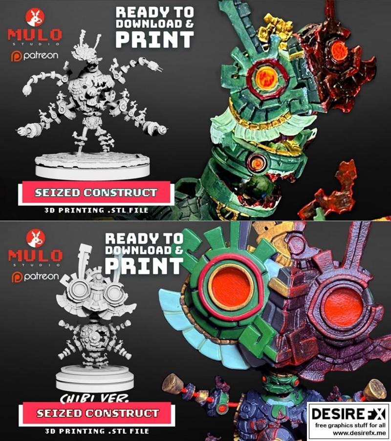 3D打印模型：赛博朋克装甲与萌系赛博装甲|Seized Construct and Chibi Seized Construct – 3D Print Model STL