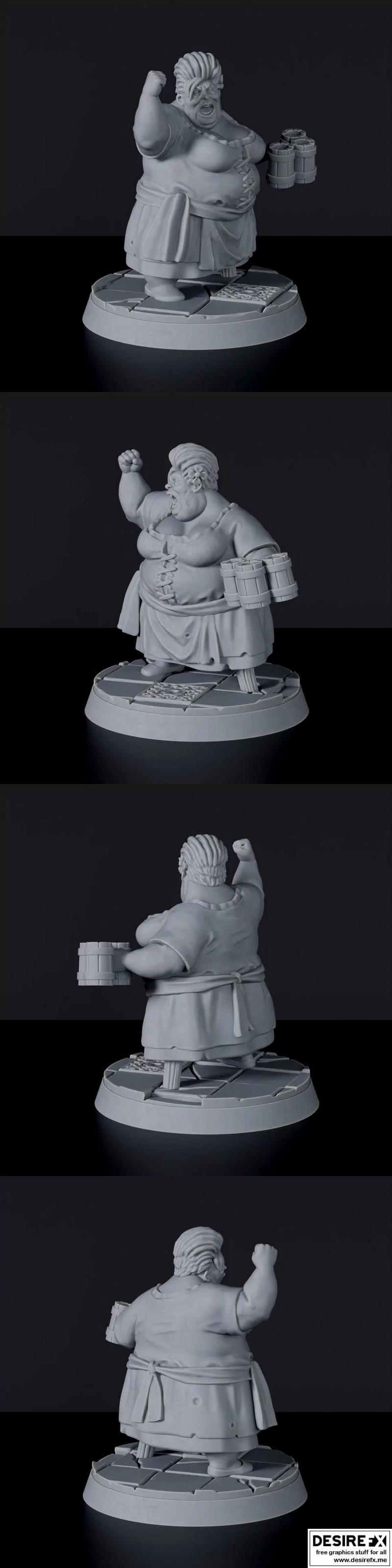 Barmaid - 3D打印动漫角色模型|Barmaid – 3D Print Model