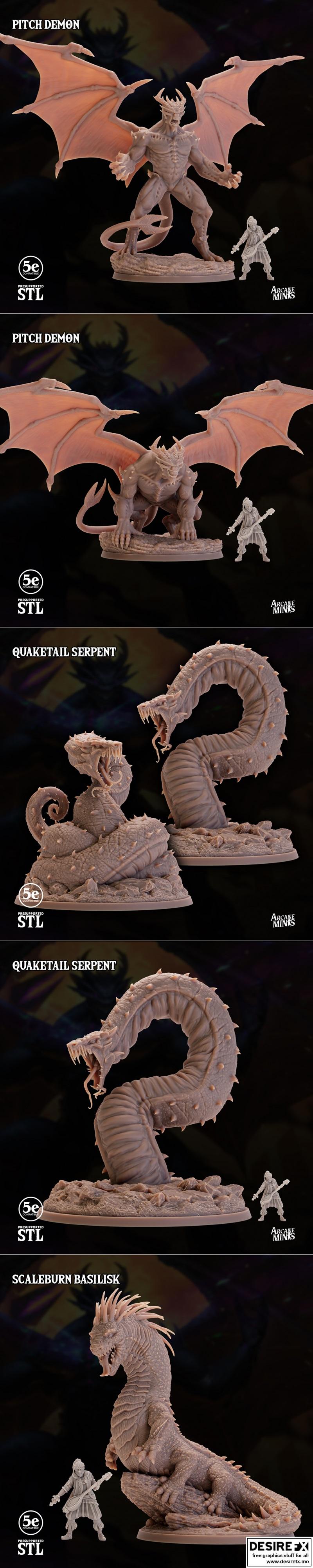 Arcane迷你模型：怪物狂欢1——3D打印可打印模型|Arcane Minis – Monster Maddness 1 – 3D Print Model STL