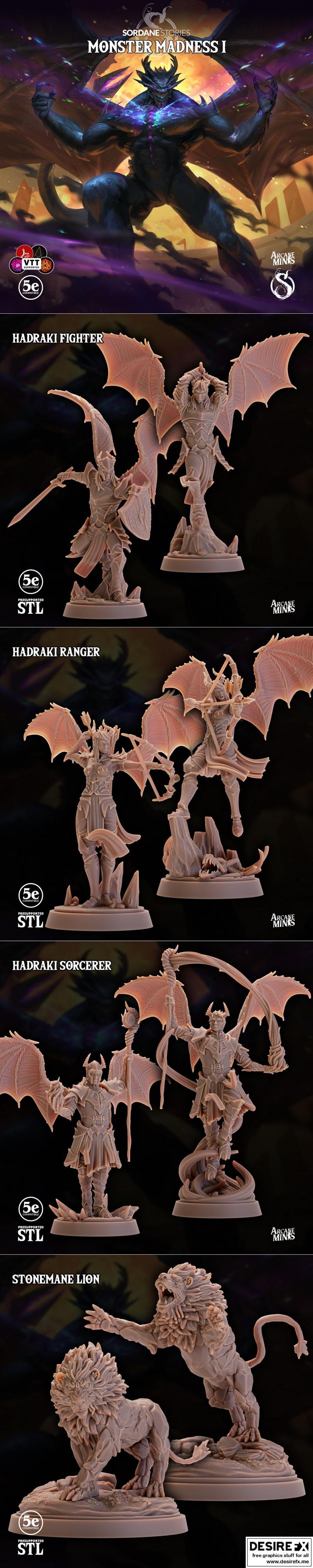 Arcane迷你模型：怪物狂欢1——3D打印可打印模型|Arcane Minis – Monster Maddness 1 – 3D Print Model STL