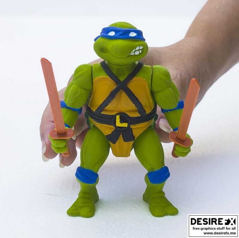 TMNT 1988 乐高风格3D打印模型——莱昂纳多|TMNT Leonardo 1988 Articulated – 3D Print Model