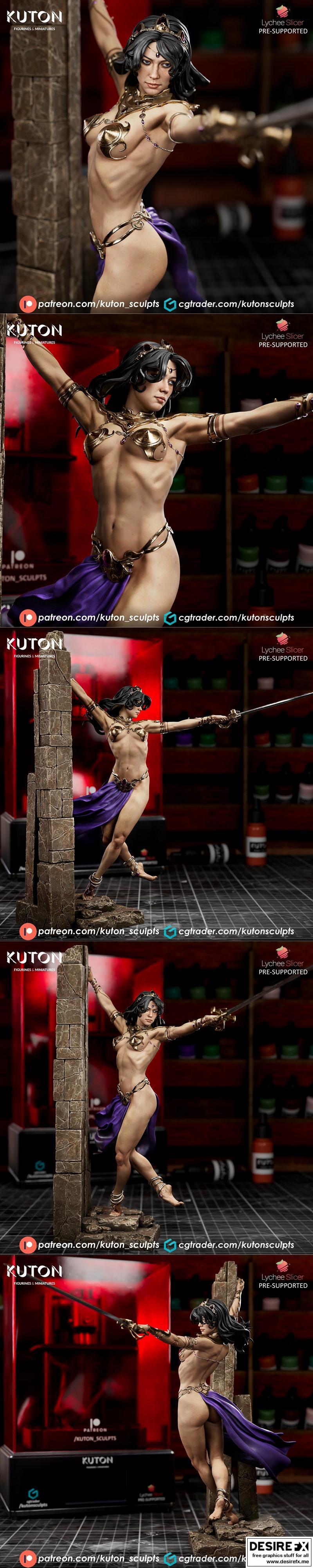 Kuton 3D打印模型：德贾·索里斯角色摆件|Kuton Figurines – Dejah Thoris – 3D Print Model STL