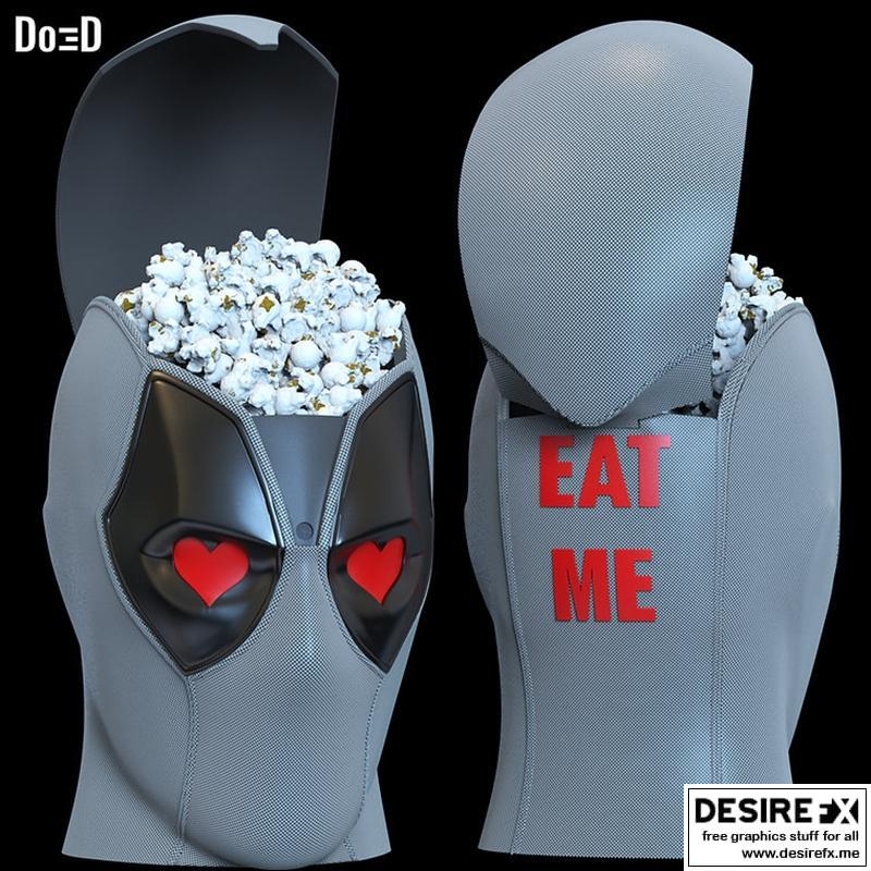 死侍爆米花桶 3D打印模型|Deadpool Popcorn Bucket – 3D Print Model STL