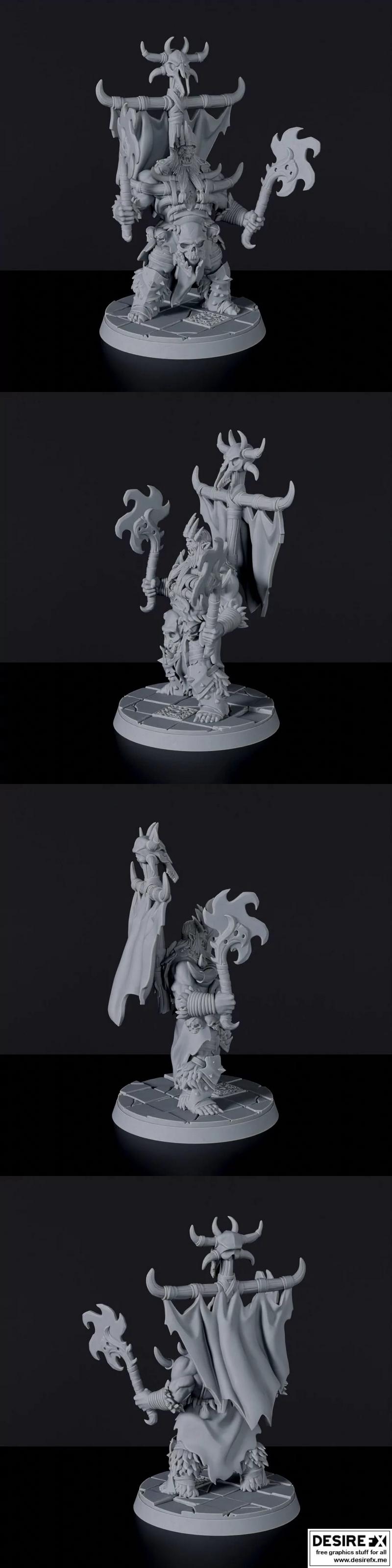 Badland Orcs 3D打印模型：狂野兽人战将|Badland Orcs – Lord – 3D Print Model