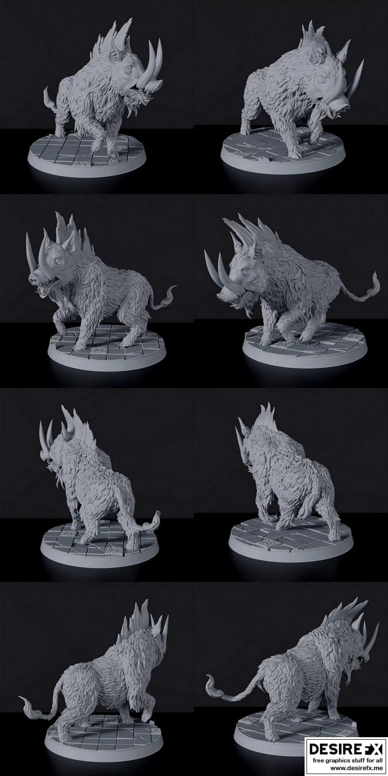 Badland Orcs 3D打印模型：野蛮猪人角色造型|Badland Orcs – Boars – 3D Print Model