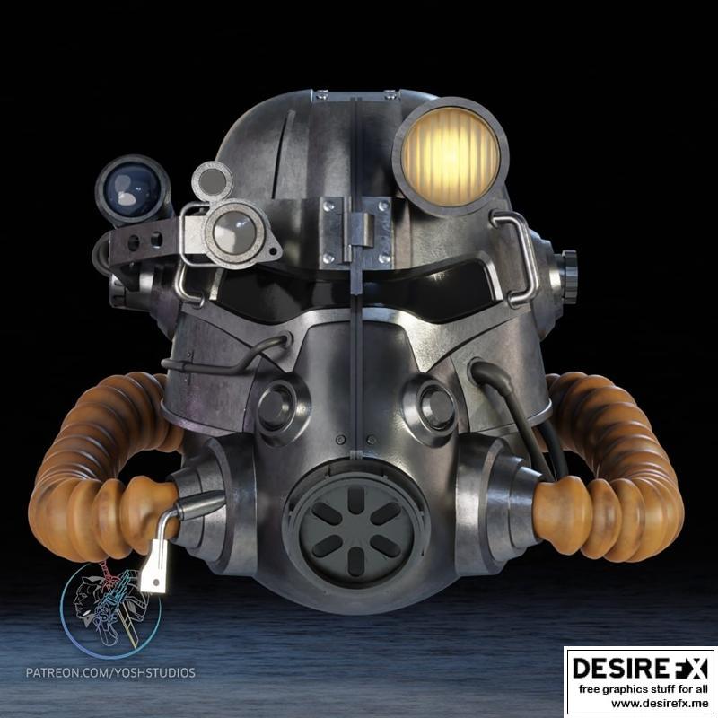 T-45战损头盔 3D打印模型|T-45 Fallout Helmet – 3D Print Model STL