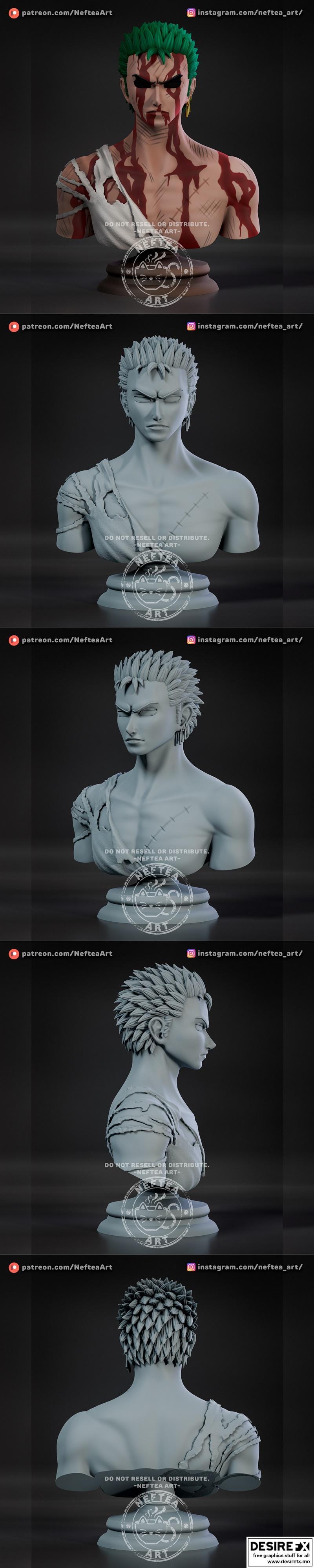 Neftea Zoro Busto 3D打印模型|Neftea – Zoro Busto – 3D Print Model STL