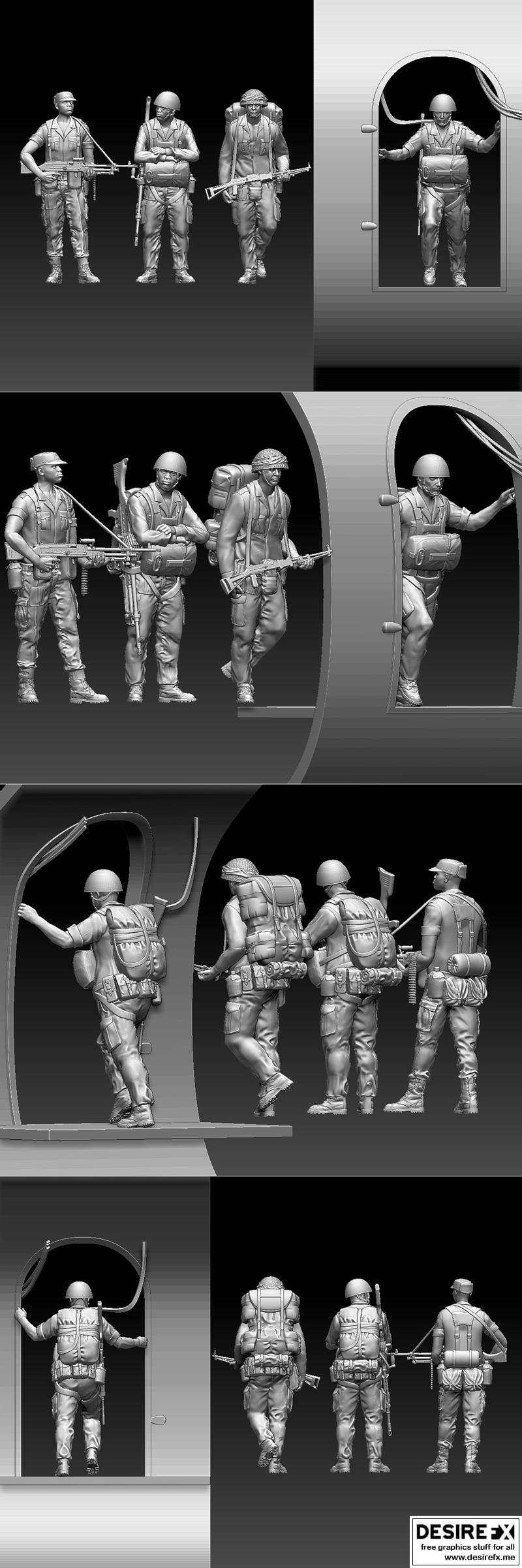 罗得西亚士兵 3D打印模型|Rodesia Soldiers – 3D Print Model STL
