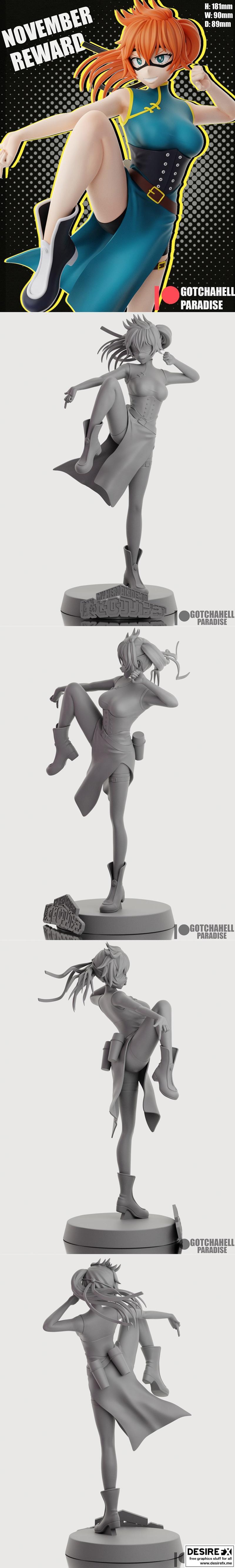 Itsuka Kendo《我的英雄》3D打印模型|Itsuka Kendo – Boku No Hero – 3D Print Model STL