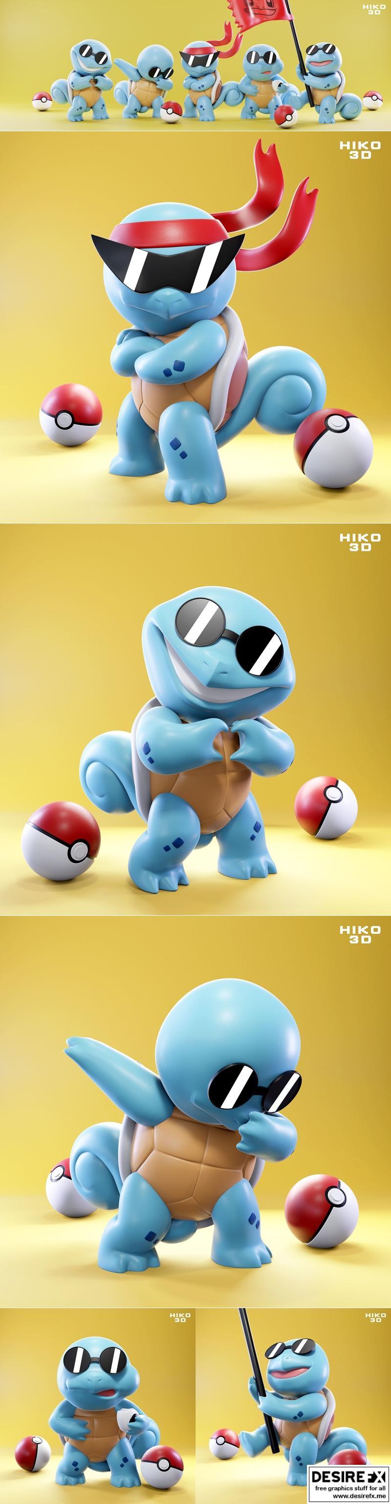 小火龙战队——宝可梦3D打印模型|Squirtle Squad – Pokemon toys – 3D Print Model STL