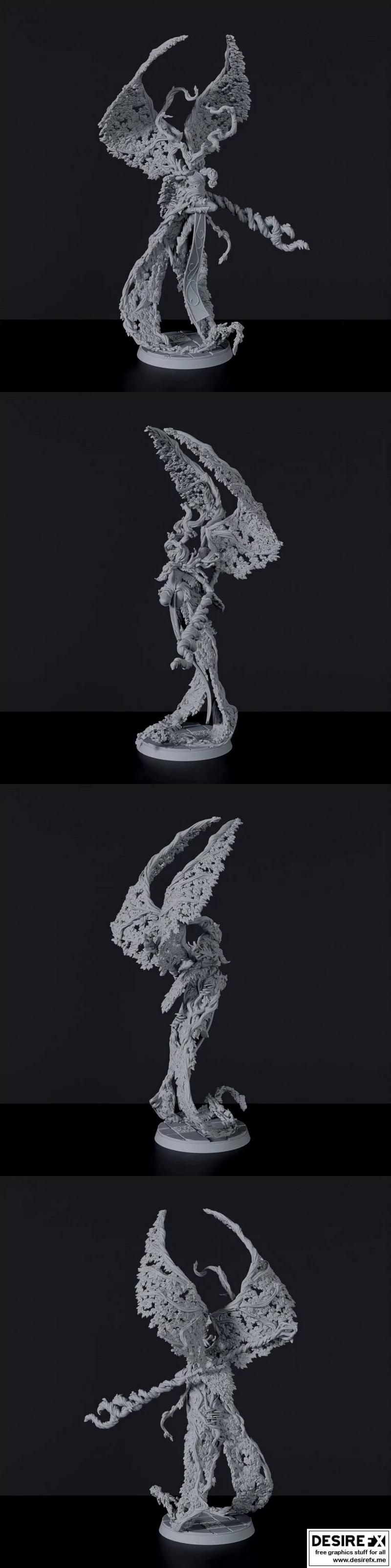 木精灵—森林女王—3D打印模型|Wood Elves – Forrest Queen – 3D Print Model