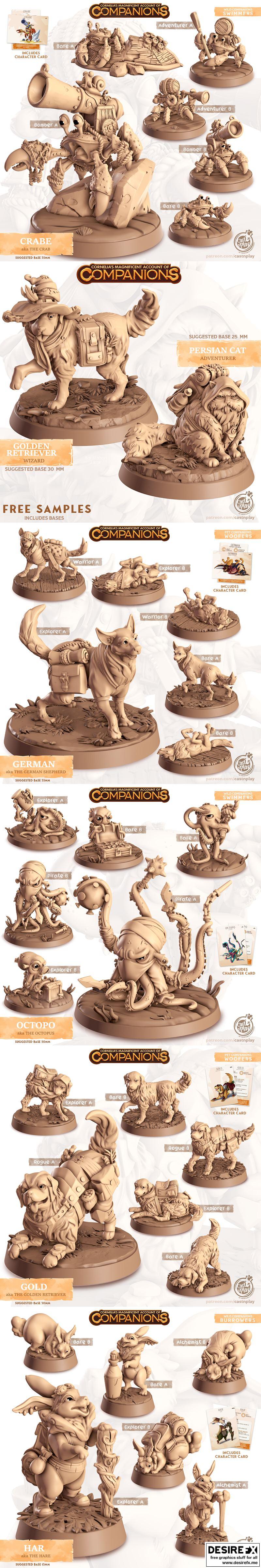 Cast n Play Collection vol.3 3D打印模型：Cornellia系列角色收藏|Cast n Play Collection vol.3 (Cornellia Companions) – 3D Print Model STL