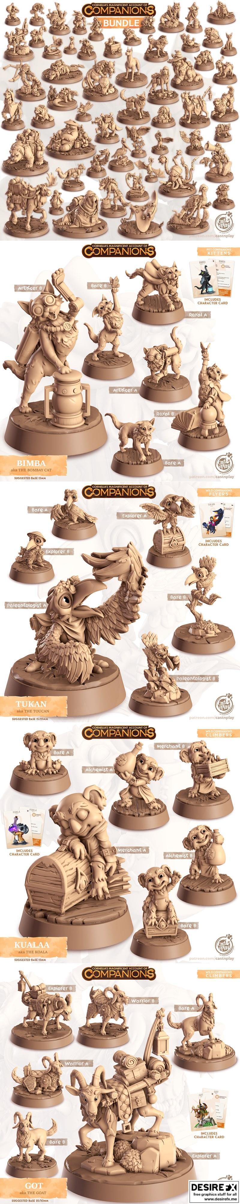 Cast n Play Collection vol.3 3D打印模型：Cornellia系列角色收藏|Cast n Play Collection vol.3 (Cornellia Companions) – 3D Print Model STL