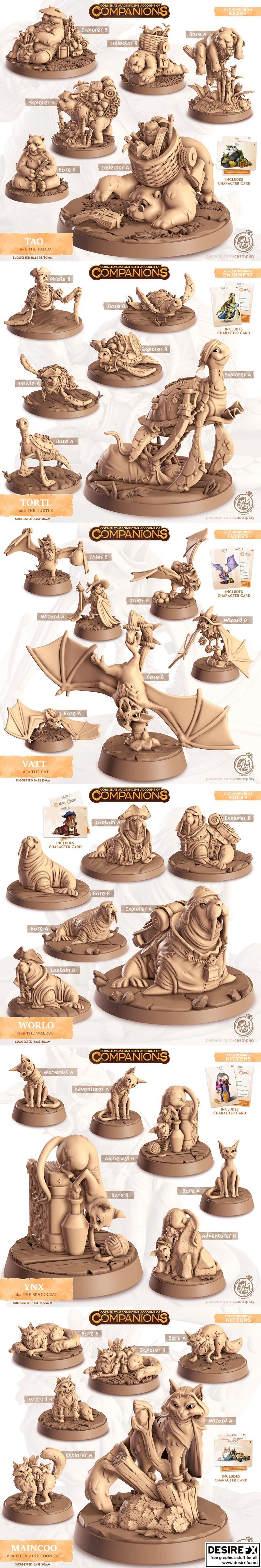 Cast n Play Collection vol.3 3D打印模型：Cornellia系列角色收藏|Cast n Play Collection vol.3 (Cornellia Companions) – 3D Print Model STL