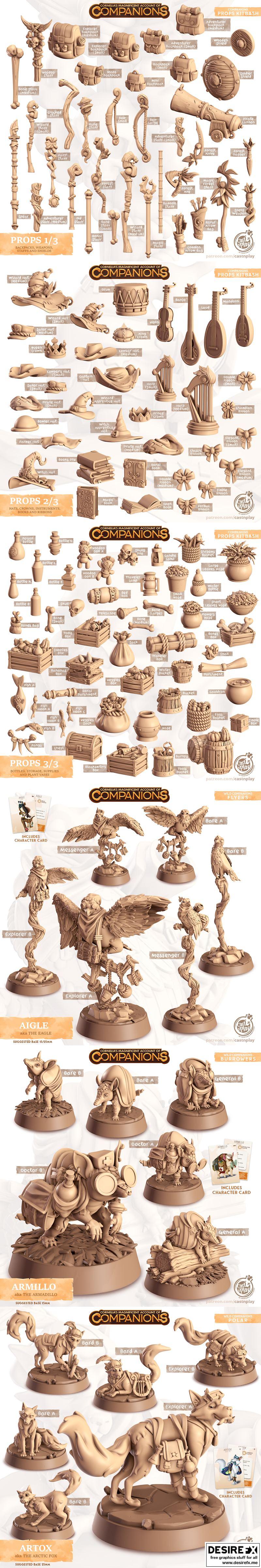 Cast n Play Collection vol.3 3D打印模型：Cornellia系列角色收藏|Cast n Play Collection vol.3 (Cornellia Companions) – 3D Print Model STL