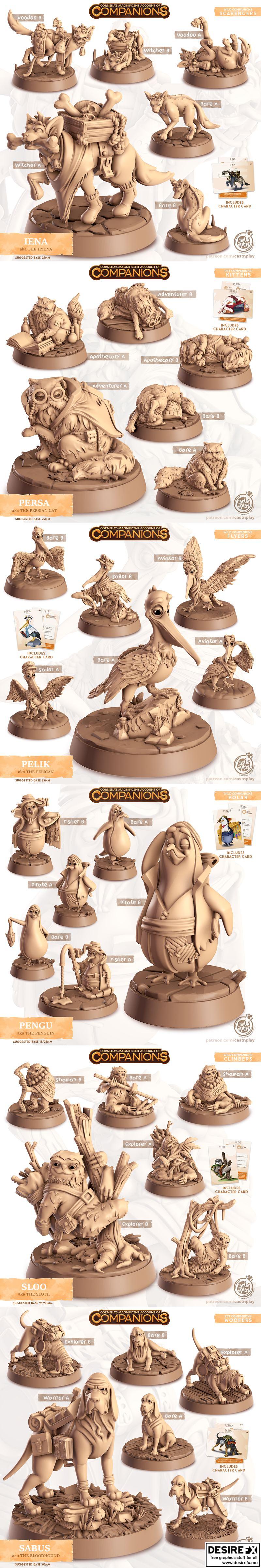 Cast n Play Collection vol.3 3D打印模型：Cornellia系列角色收藏|Cast n Play Collection vol.3 (Cornellia Companions) – 3D Print Model STL