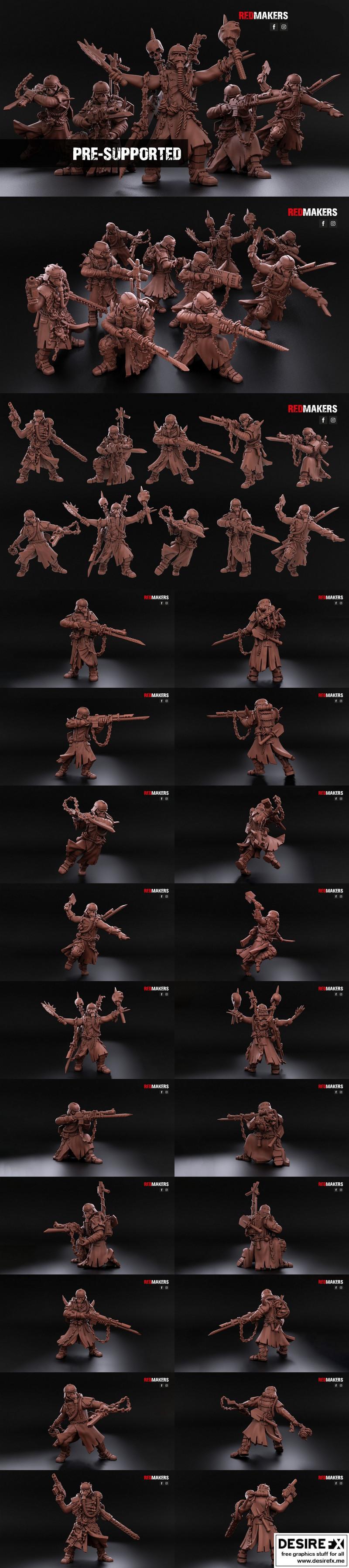 叛逆死灭小队——异端者 3D打印模型|Renegade Death Division Squad – Heretics – 3D Print Model