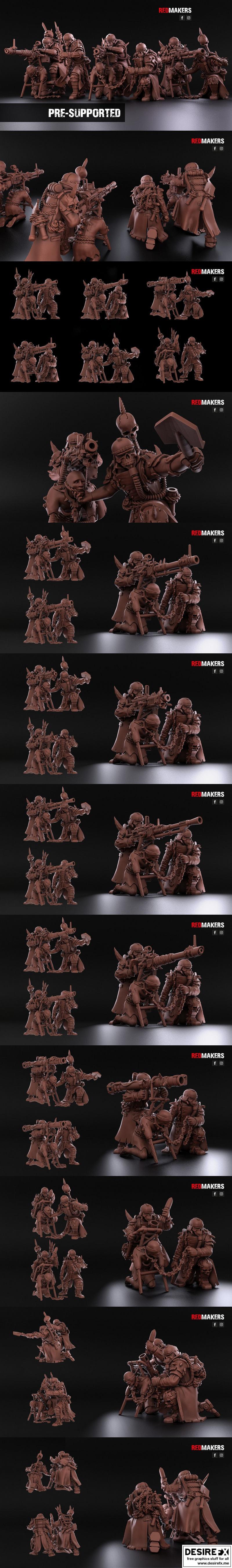 叛逆死亡军团——重装支援小队——异端者 3D打印模型|Renegade Death Division – Heavy Support Squad – Heretics – 3D Print Model
