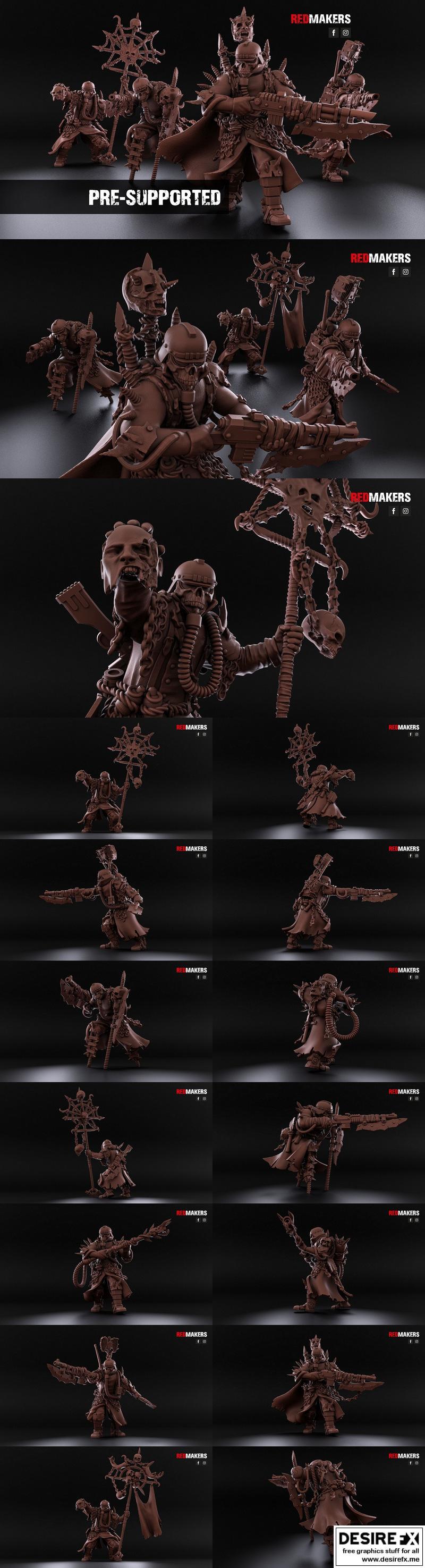 叛逆死亡军团 - 指挥小队 - 反叛者 - 3D打印模型|Renegade Death Division – Command Squad – Heretics – 3D Print Model