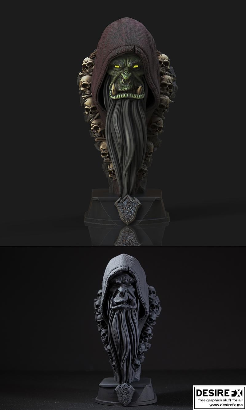 古尔丹模型3D打印雕塑|Gul’dan Bust – 3D Print Model STL