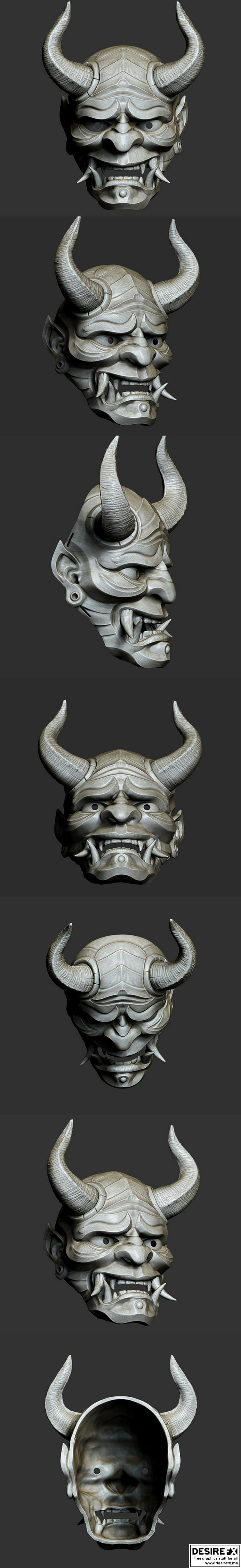Hannya面具 - 3D打印模型|Hannya Mask – 3D Print Model