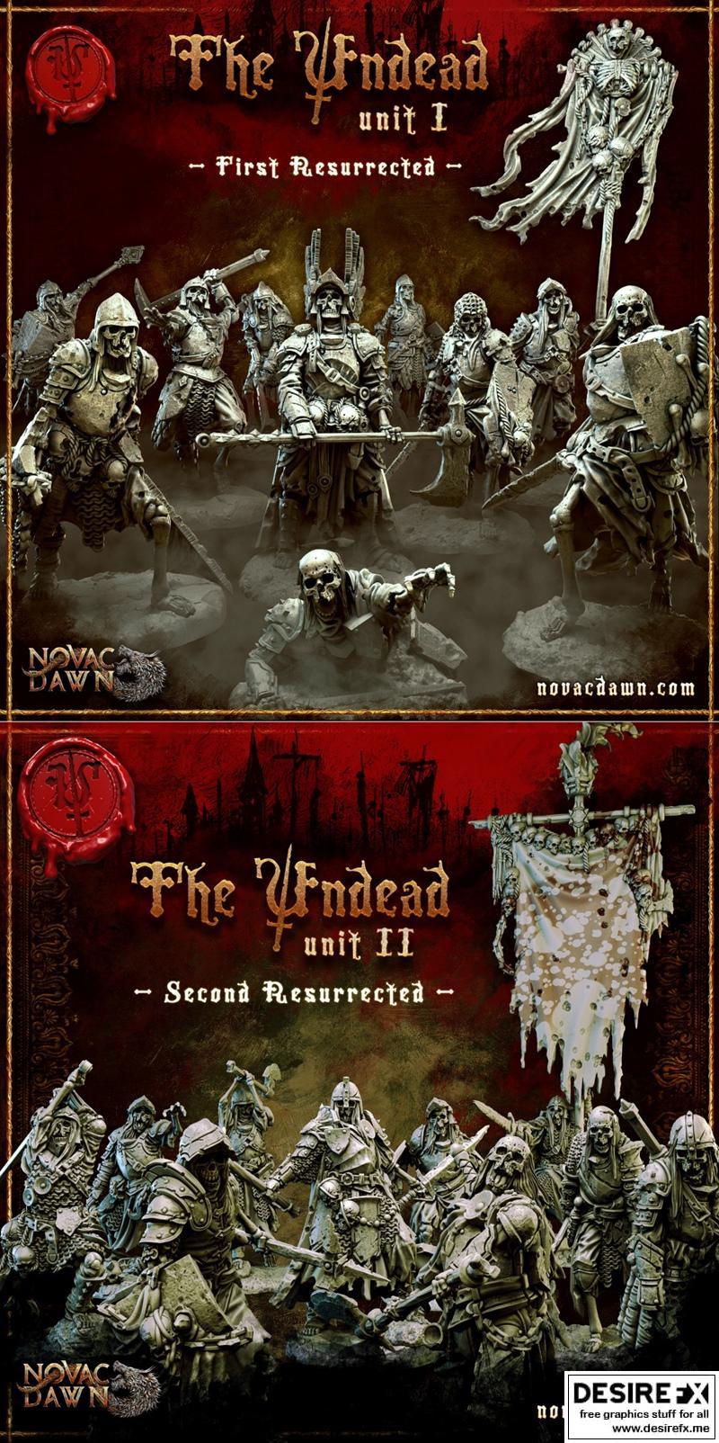 《亡者归来 第一复苏者与第二复苏者 3D打印模型》|The Undead – Unit I – First Resurrected and Unit II – Second Resurrected – 3D Print Model STL
