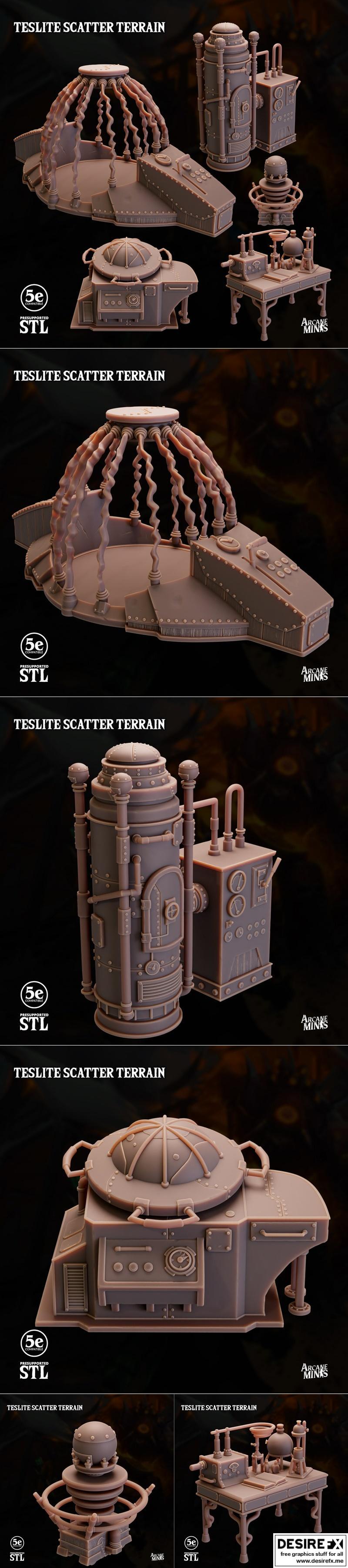 特斯拉气球散落地形 3D打印模型|Teslite Airship Scatter Terrain – 3D Print Model STL