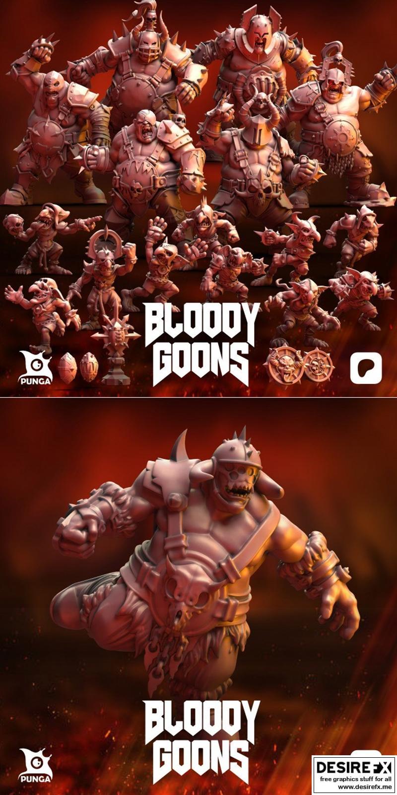 Punga Miniatures - 血色恶棍 2024 3D打印模型|Punga Miniatures – Bloody Goons February 2024 – 3D Print Model STL