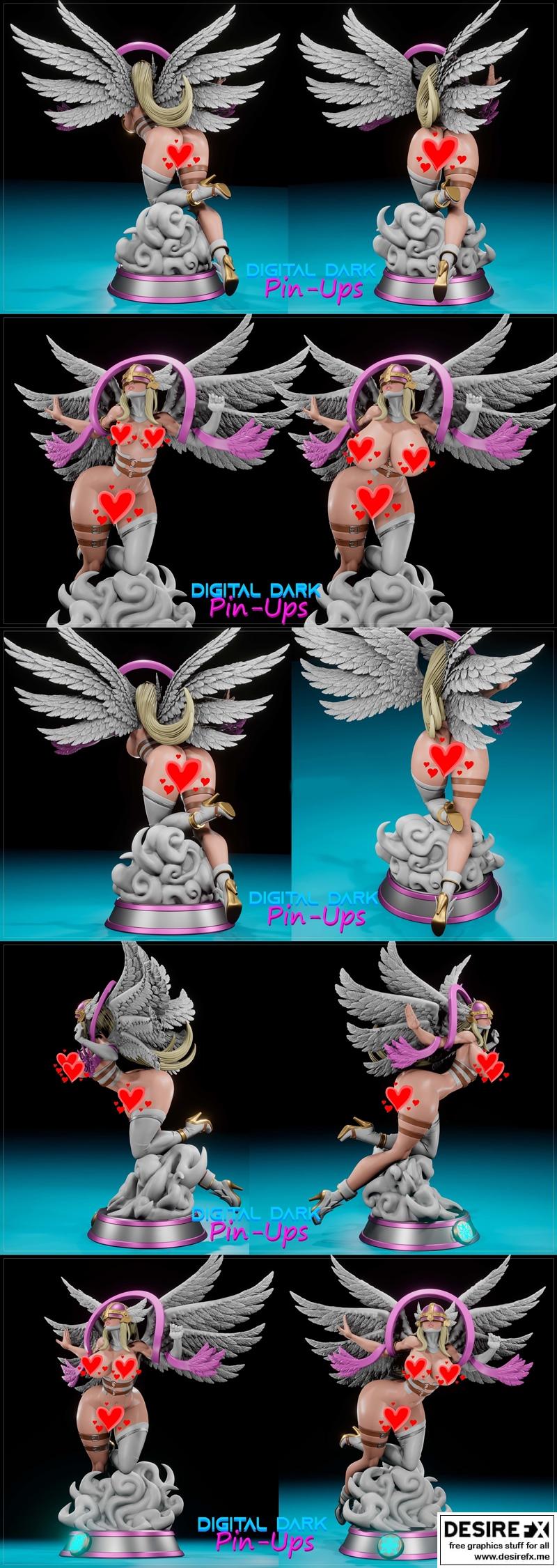 数字暗黑人偶——安格威翁——3D打印模型|Digital Dark Pin-Ups – Angewomon – 3D Print Model STL