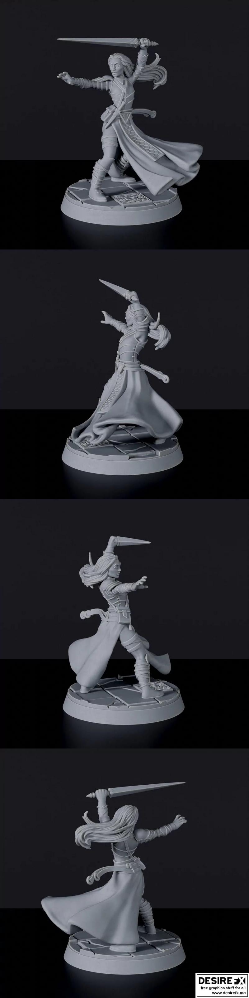 女法师3D打印模型|Female Mage – 3D Print Model