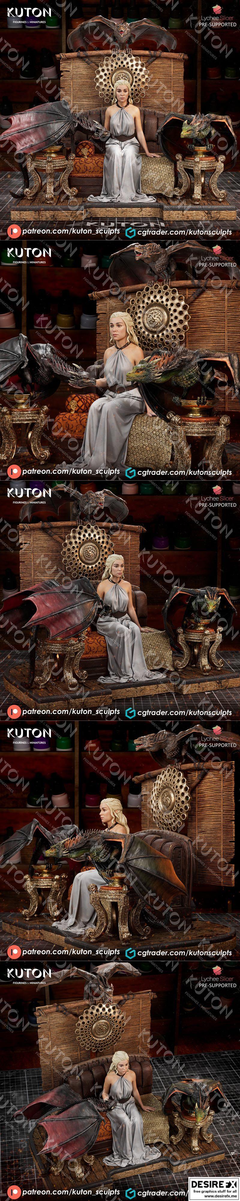 达拉斯·塔格利安3D打印模型|Kuton Figurines – Daenerys Targaryen – 3D Print Model STL