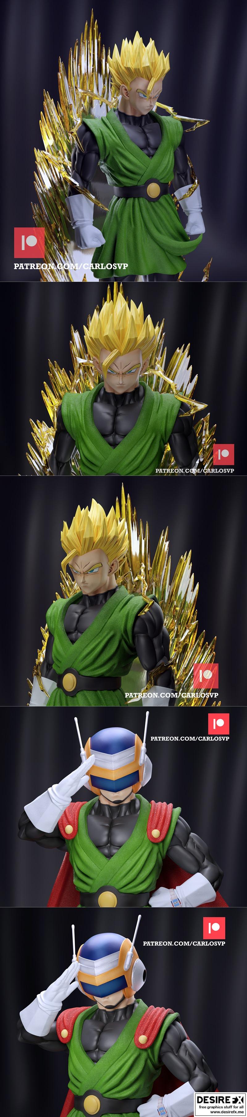 超人布罗利与格兰·赛亚曼 3D打印模型|Gohan SSJ 2 and Gran Saiyaman – CarlosVP – 3D Print Model STL