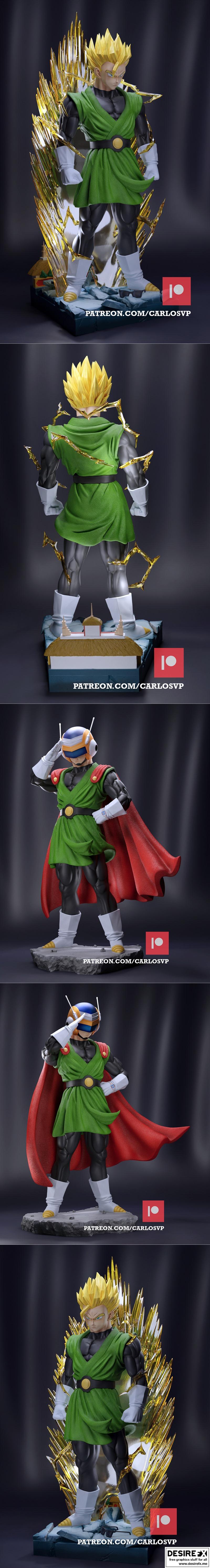 超人布罗利与格兰·赛亚曼 3D打印模型|Gohan SSJ 2 and Gran Saiyaman – CarlosVP – 3D Print Model STL