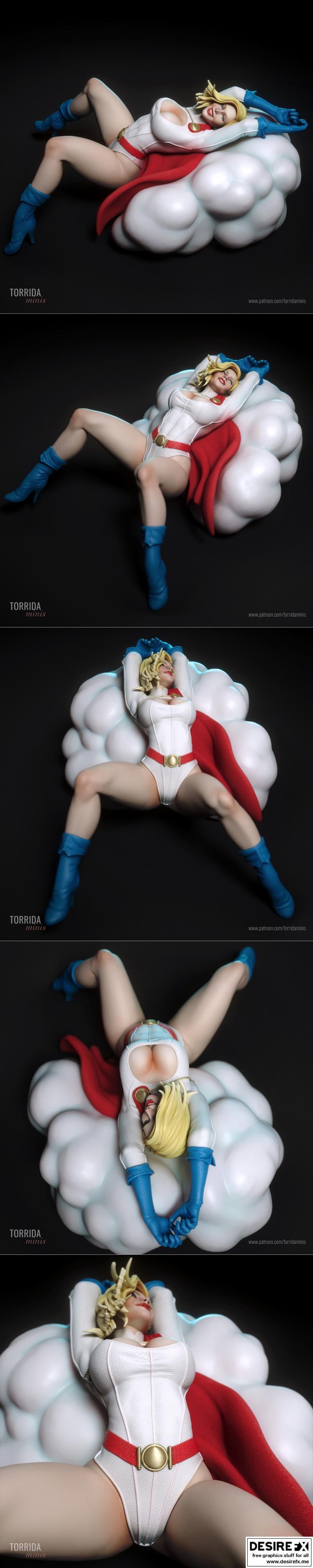 Torrida Minis - 动漫角色Power Girl 3D打印模型|Torrida Minis – Power Girl – 3D Print Model STL