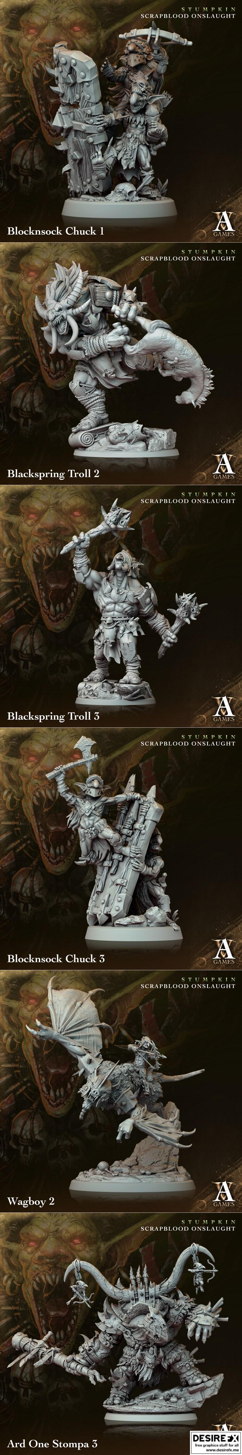 Archvillain Games《斯普金》·斯卡普血潮 3D打印模型|Archvillain Games – Stumpkin – Scrapblood Onslaught – 3D Print Model STL