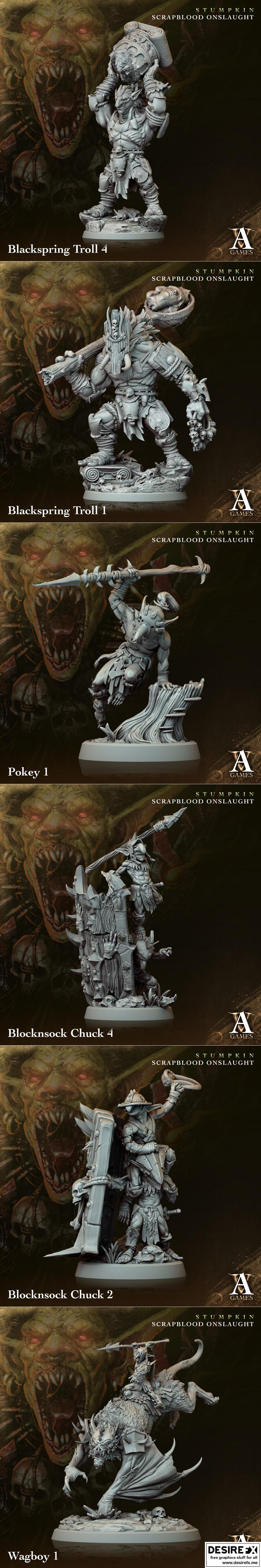 Archvillain Games《斯普金》·斯卡普血潮 3D打印模型|Archvillain Games – Stumpkin – Scrapblood Onslaught – 3D Print Model STL