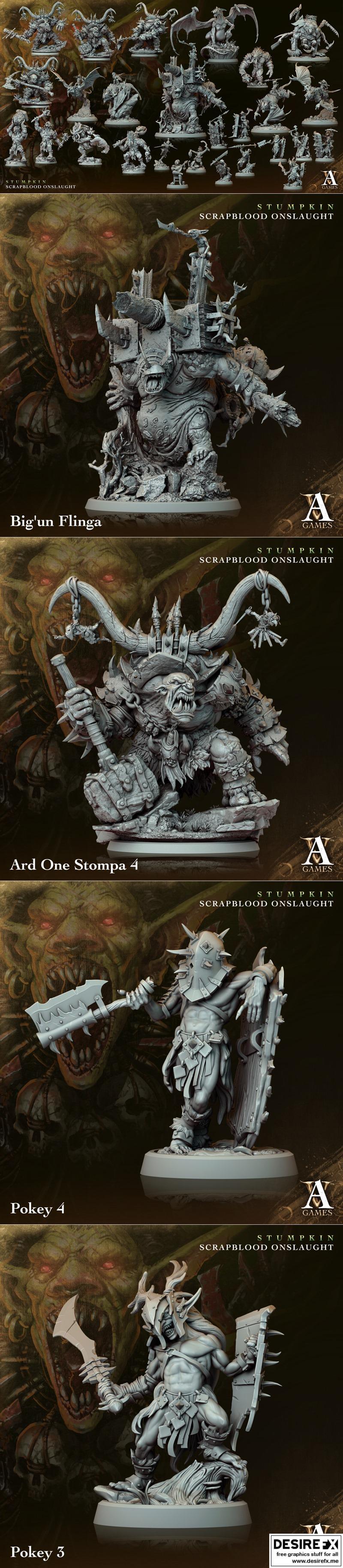 Archvillain Games《斯普金》·斯卡普血潮 3D打印模型|Archvillain Games – Stumpkin – Scrapblood Onslaught – 3D Print Model STL