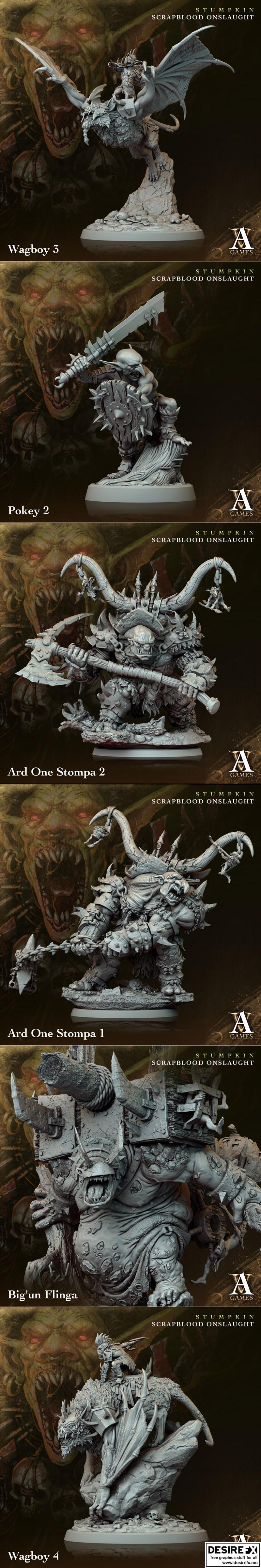 Archvillain Games《斯普金》·斯卡普血潮 3D打印模型|Archvillain Games – Stumpkin – Scrapblood Onslaught – 3D Print Model STL