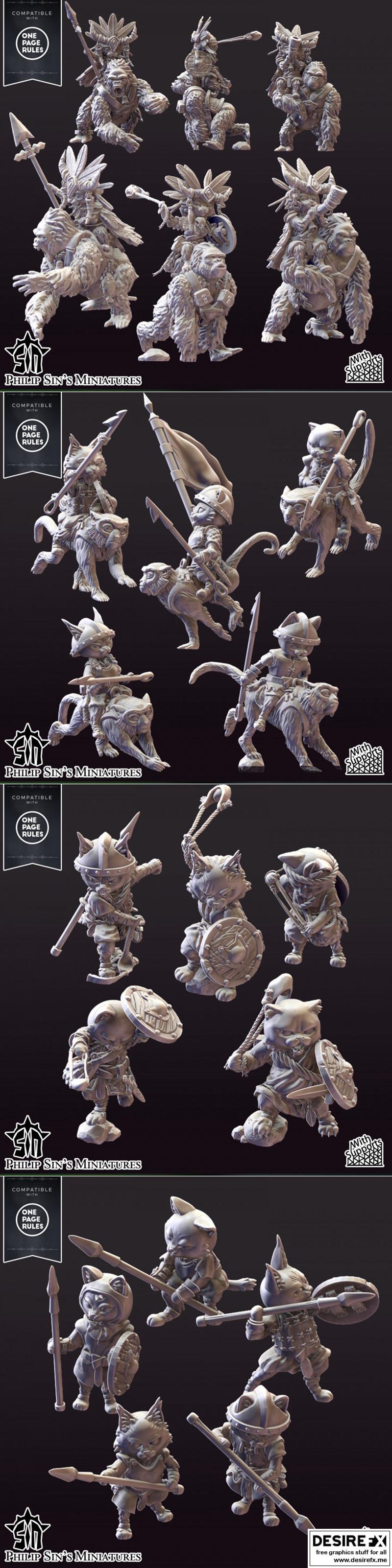 梅罗考夫的猫族——奥米尼西亚h释放3D打印模型|Cat Folks of Merrowcove – Omnissiah Releases – 3D Print Model STL