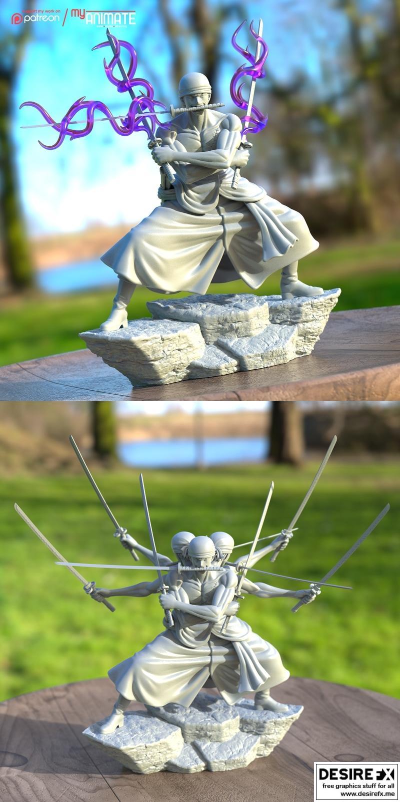myAnimate - 三笠·阿斯拉 - 3D打印模型|myAnimate – Zoro Ashura – 3D Print Model STL