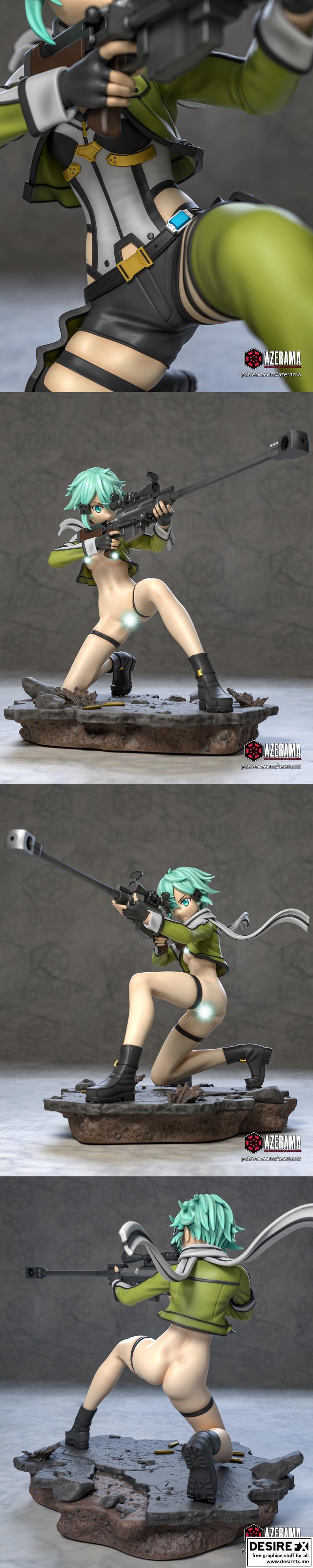 Azerama旗下3D打印模型：Sinon角色精品模型|Azerama – Sinon – 3D Print Model STL