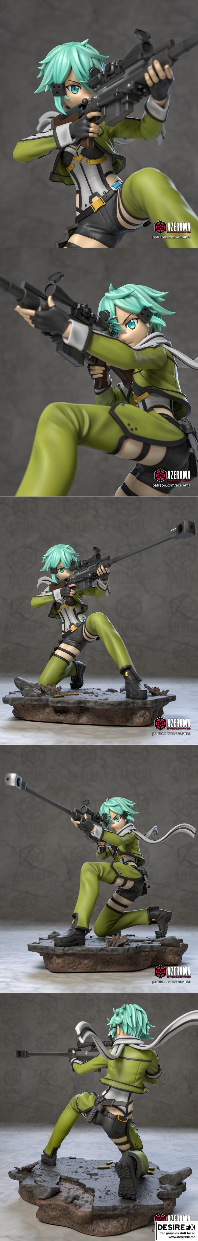 Azerama旗下3D打印模型：Sinon角色精品模型|Azerama – Sinon – 3D Print Model STL