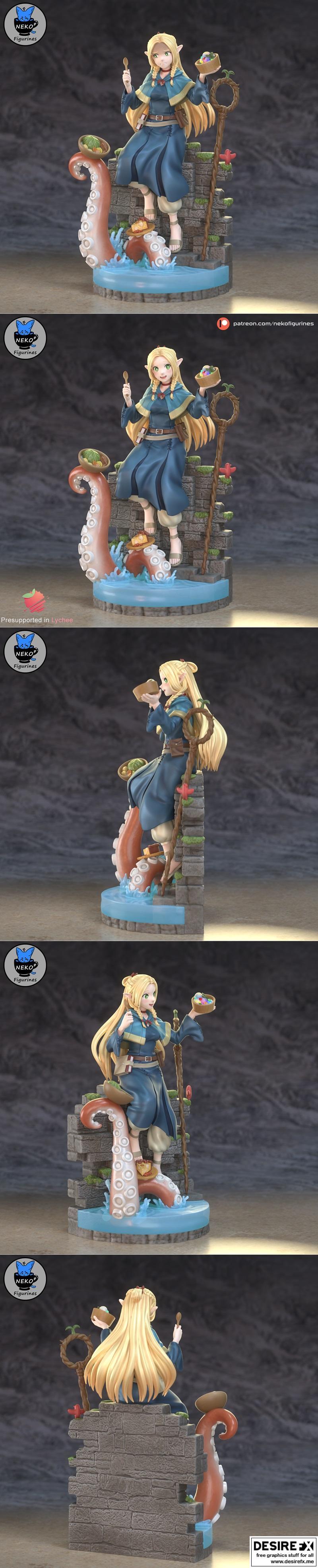 喵星人玩偶 - 马尔西尔 - 3D打印模型|Neko Figurines – Marcille – 3D Print Model STL
