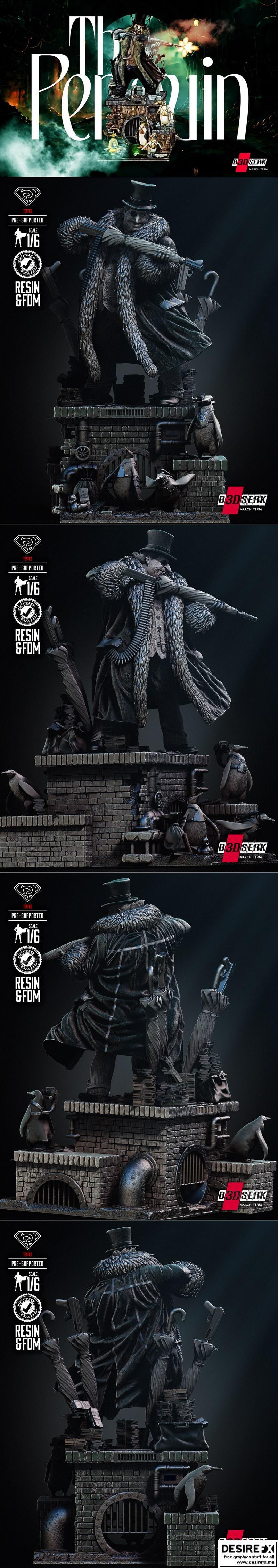 B3DSERK - 海豹雕塑 - 3D打印模型|B3DSERK – Penguin Sculpture – 3D Print Model STL