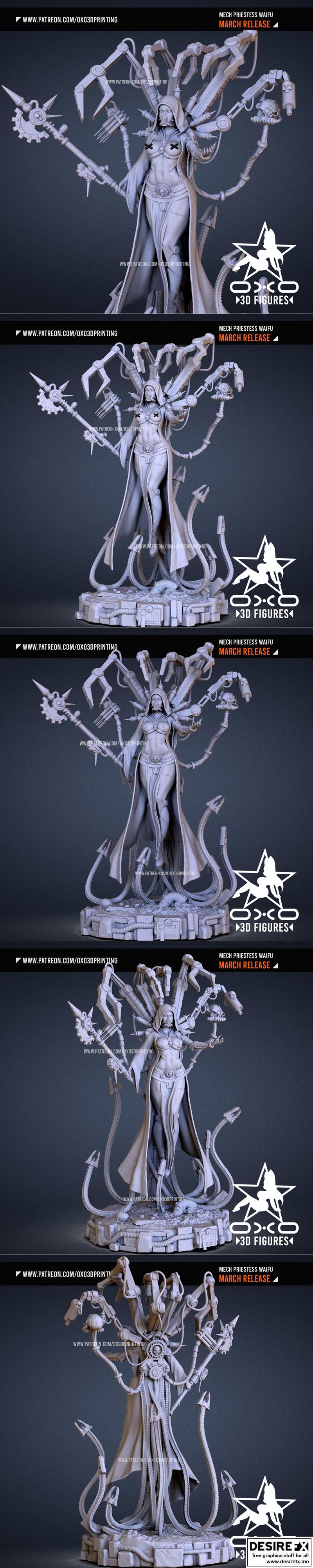 OXO3D 3D打印模型：机械神职女郎|OXO3D – Mech Priestess – 3D Print Model STL