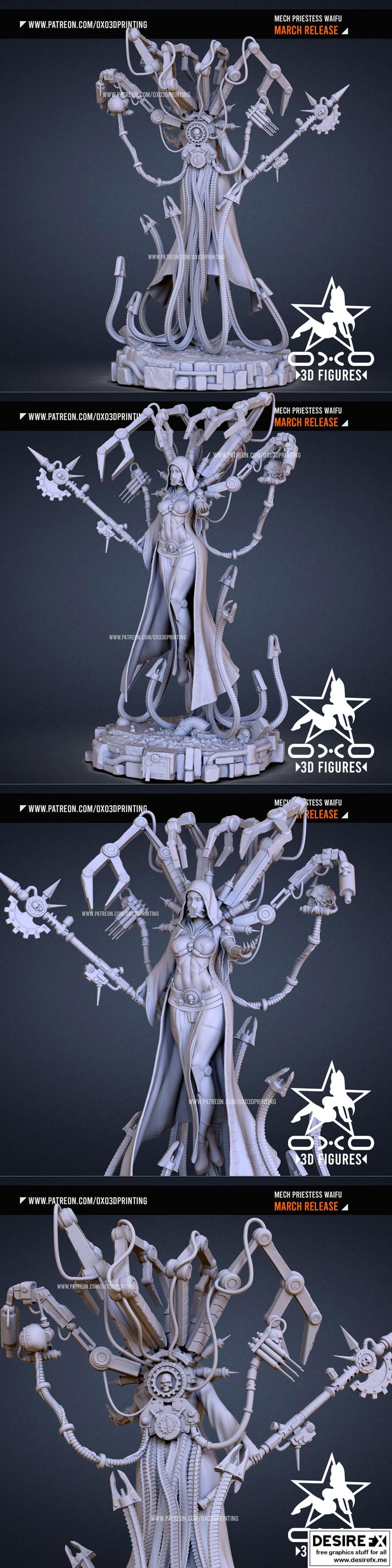 OXO3D 3D打印模型：机械神职女郎|OXO3D – Mech Priestess – 3D Print Model STL